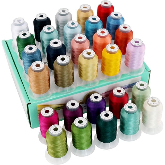Kit de 30 Colores Hilo Poliéster para Bordado a Máquina 500M por Bobina
