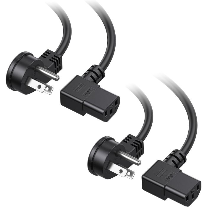 Cable Matters Cable de poder 2-Pack 16 AWG ángulo derecho 6 ft