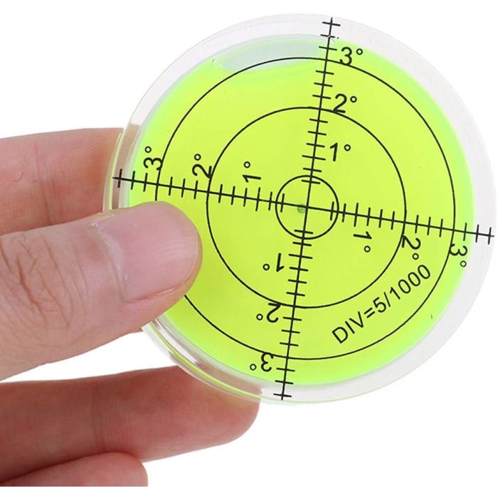 Nivel de burbuja circular 60x12mm con marca de grados