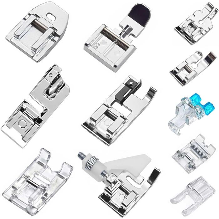 Kit de 11 Prensatelas para Máquina de Coser, Dobladillo, Cremallera Invisible