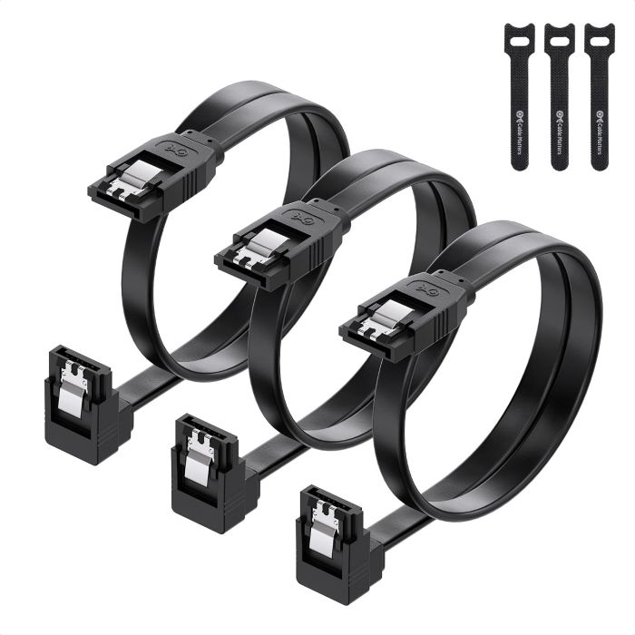 Cable Matters 3 Paquetes Cable SATA 90 Grados 18 Pulgadas