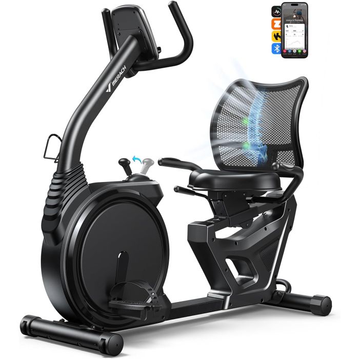 Bicicleta estática reclinada recumbente MERACH S19