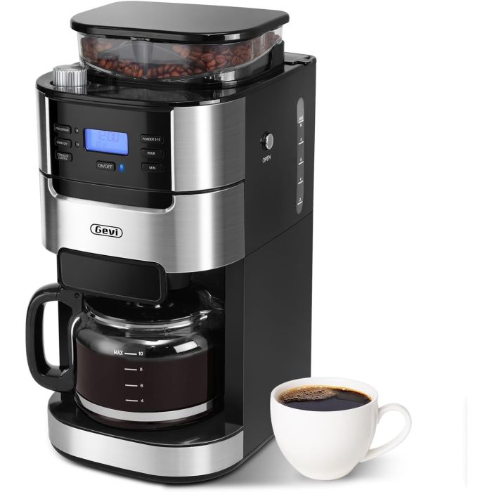 Cafetera de Goteo con Molinillo Integrado y Temporizador, Capacidad 1.5L