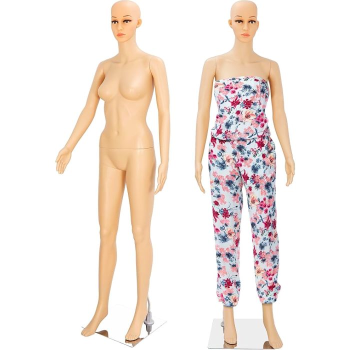 Maniquí Mujer Cuerpo Completo 69 Pulgadas Beige HomGarden