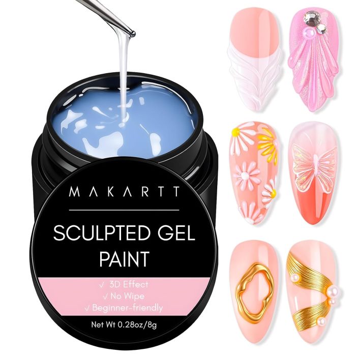 Makartt Gel 3D para Uñas Transparente 8ml para Arte en Uñas