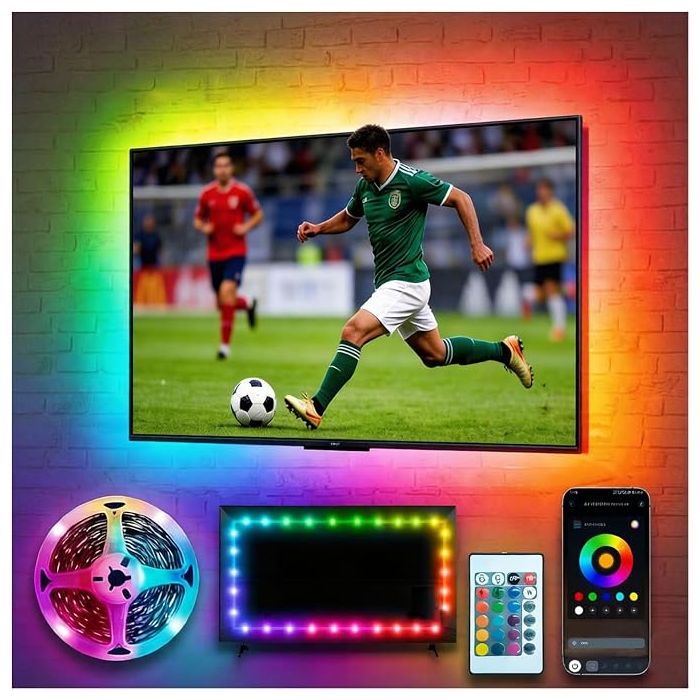 Tira LED TV 45 a 75 Pulgadas Sincronización Bluetooth