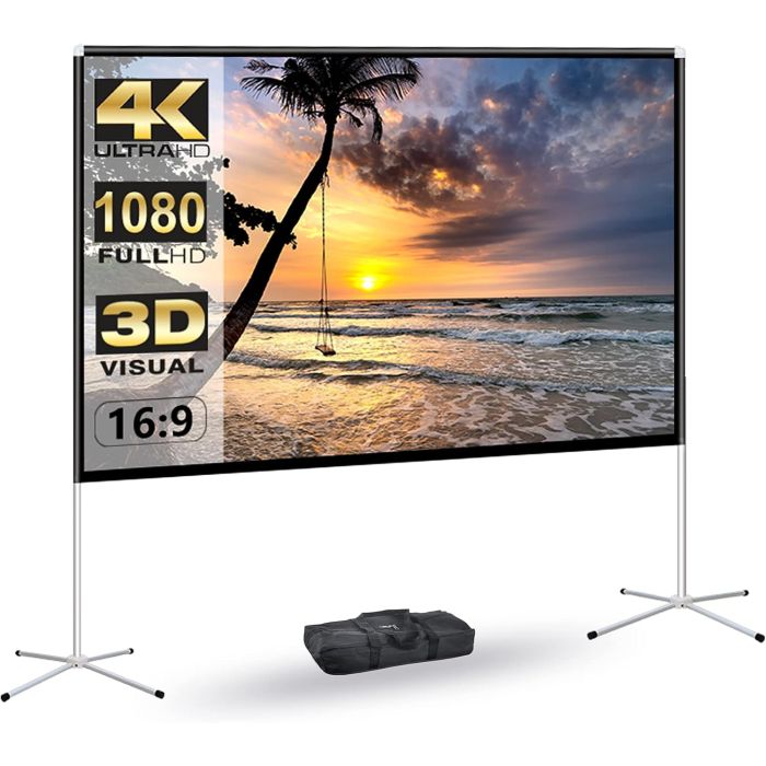 Pantalla Portátil Proyector 80 Pulgadas con Trípode AODIOU