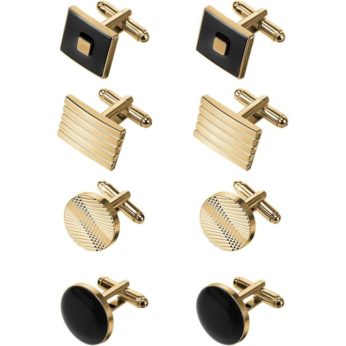 Mancornas COMNICO 4 Pares Dorado/Plateado para Hombre