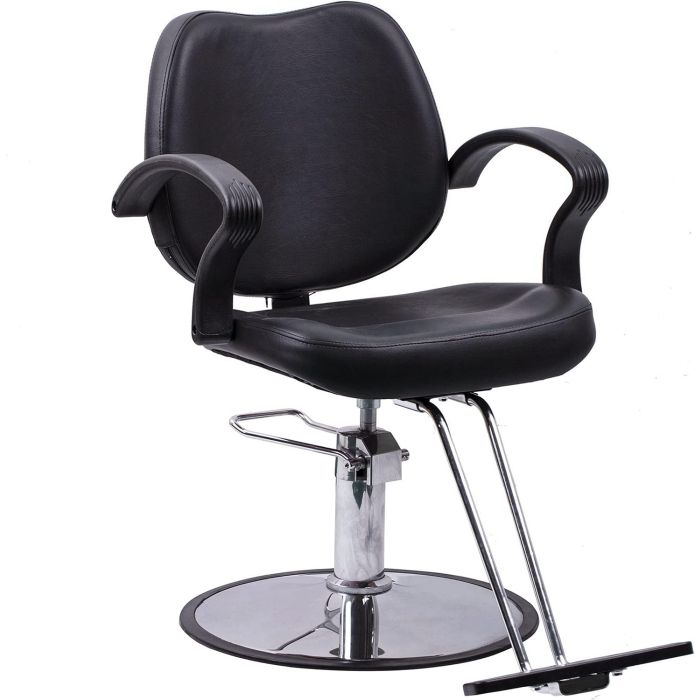 Silla Hidráulica Negra para Barbería y Salón de Belleza