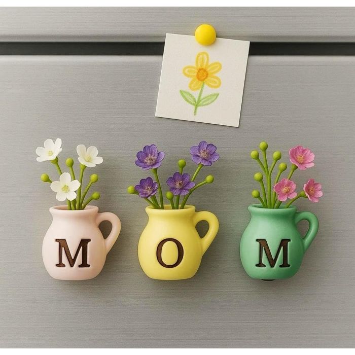 Imanes Decorativos de Flores en Miniatura para Nevera