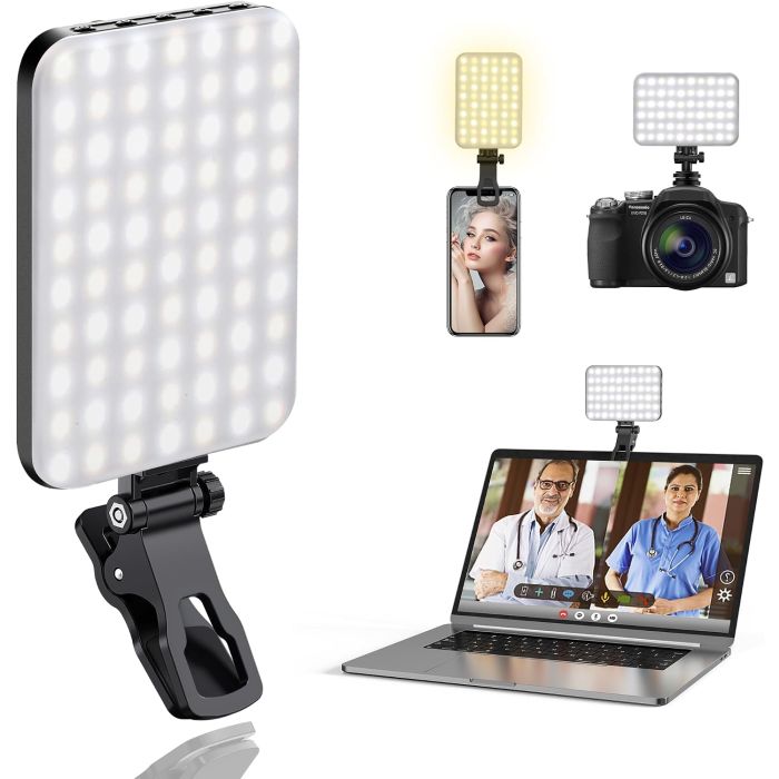 Luz Selfie LED Portátil 60 LEDs Con Clip y Tripié