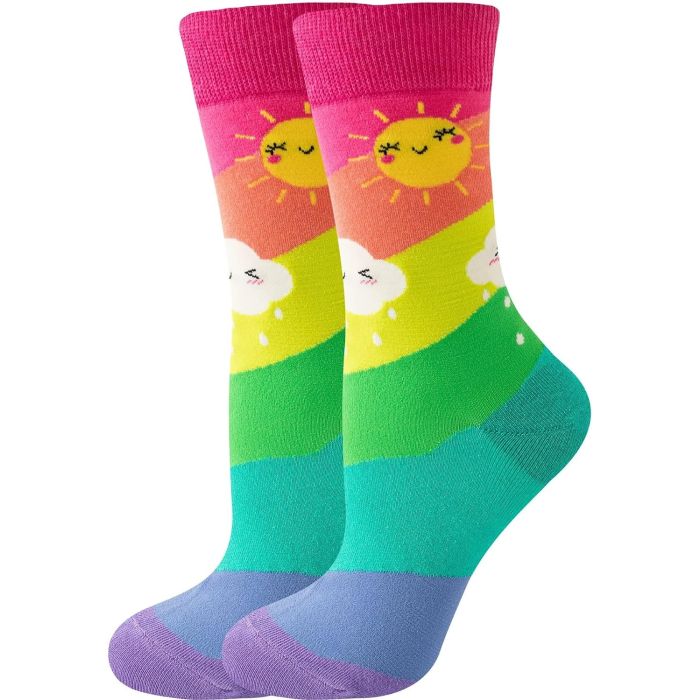 Medias Deportivas para Mujer, Multicolor, Algodón Peinado