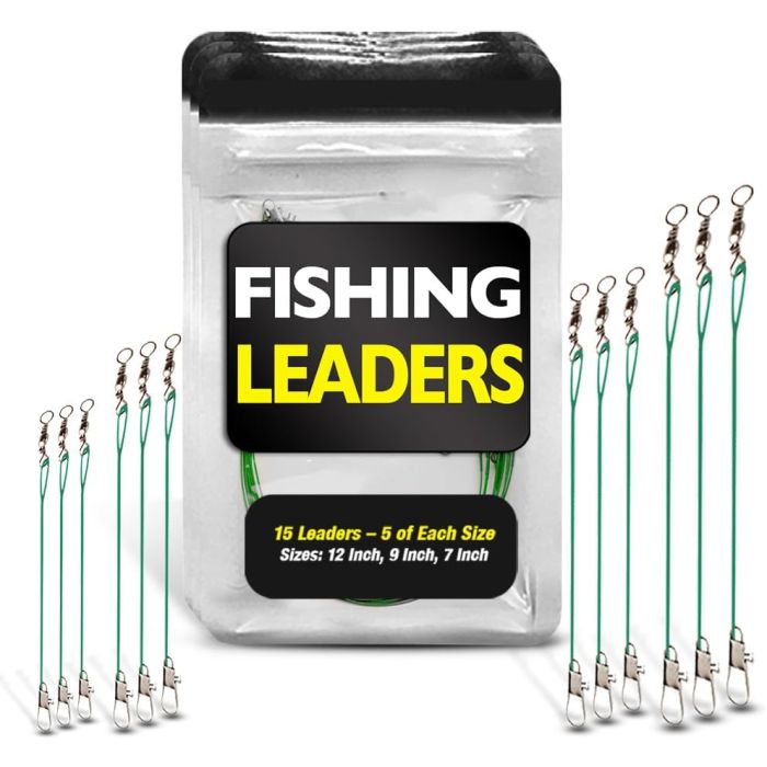 Líderes de Pesca con Giratorios - Acero - 15 Piezas - Big Worm Fishing