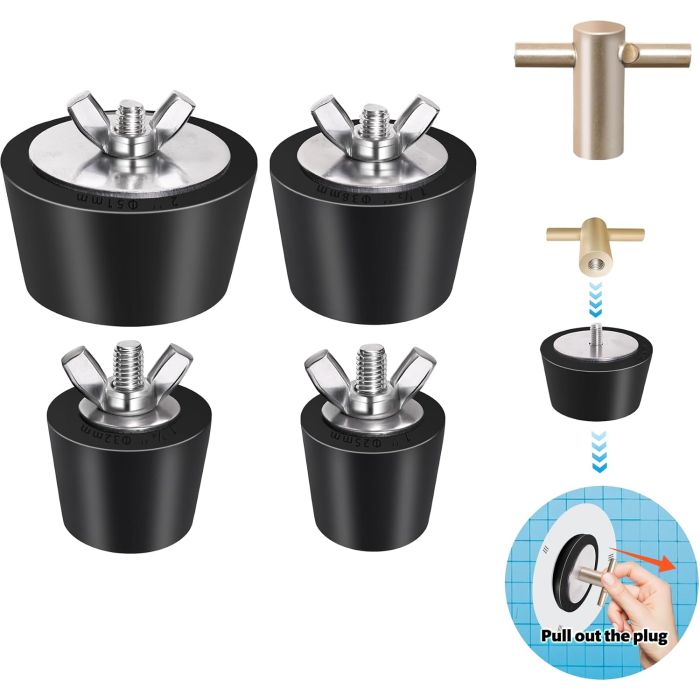 Pack de 4 tapones de goma para piscina en varios tamaños