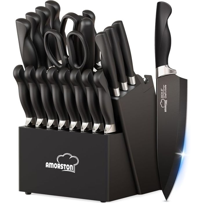 Set Cuchillos Cocina 21 Piezas Acero Inoxidable Base