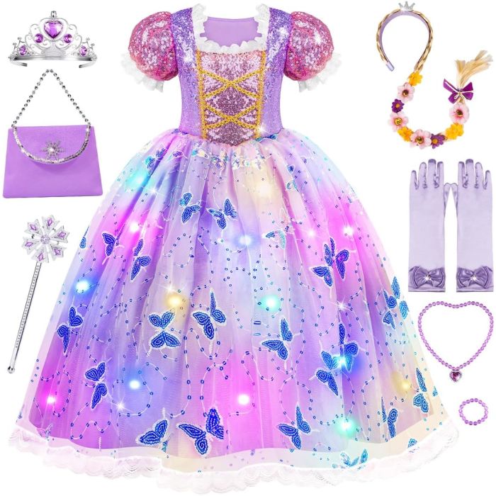 Meland Vestido de Princesa para Niñas - Disfraz Halloween 3-10 Años