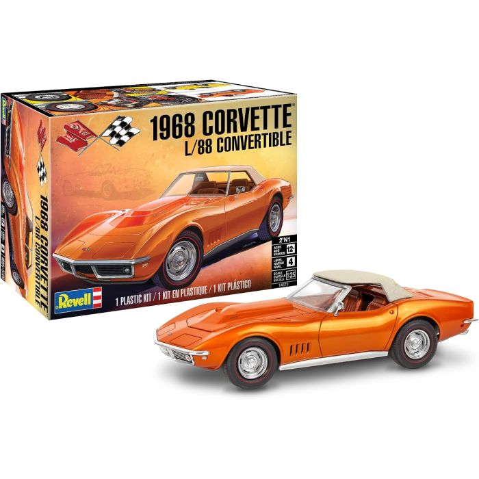 Revell Kit Modelo 1:25 Corvette L/88 Convertible 1968 142 Piezas
