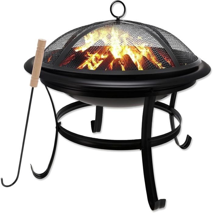 Brasero de Jardín Gas One 22 pulgadas Acero Aleación Negro
