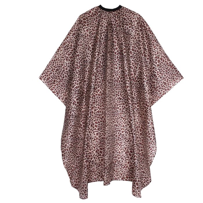 Capa de Corte de Cabello Leopardo Impermeable 64" x 56"