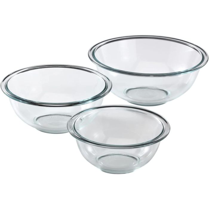 Set de 3 Tazones de Vidrio Borosilicato Pyrex Essentials