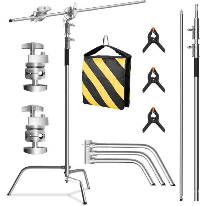 Soporte C con Brazo Extensor 210 cm Acero Inoxidable