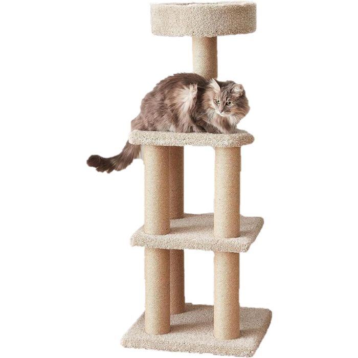 Árbol para Gatos Amazon Basics - Torre de Escalada Multinivel Beige Grande