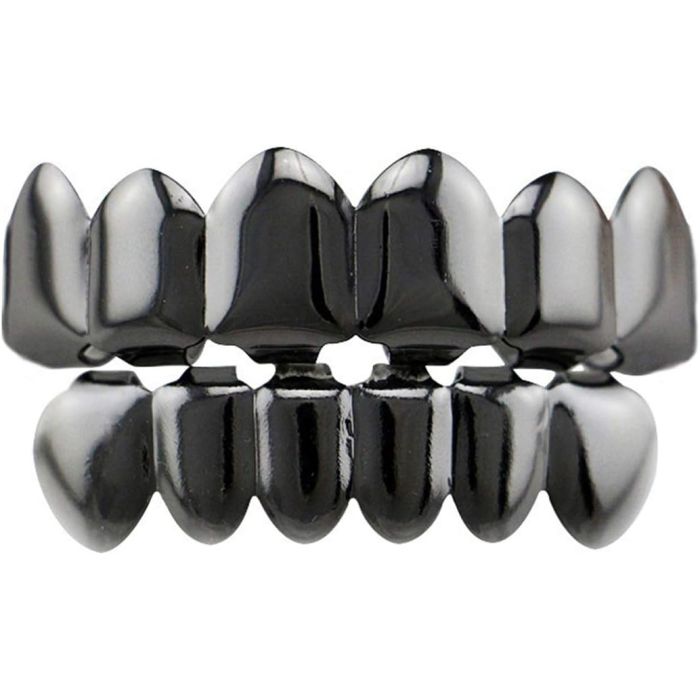 Grillz dentales chapados oro 24K set superior e inferior