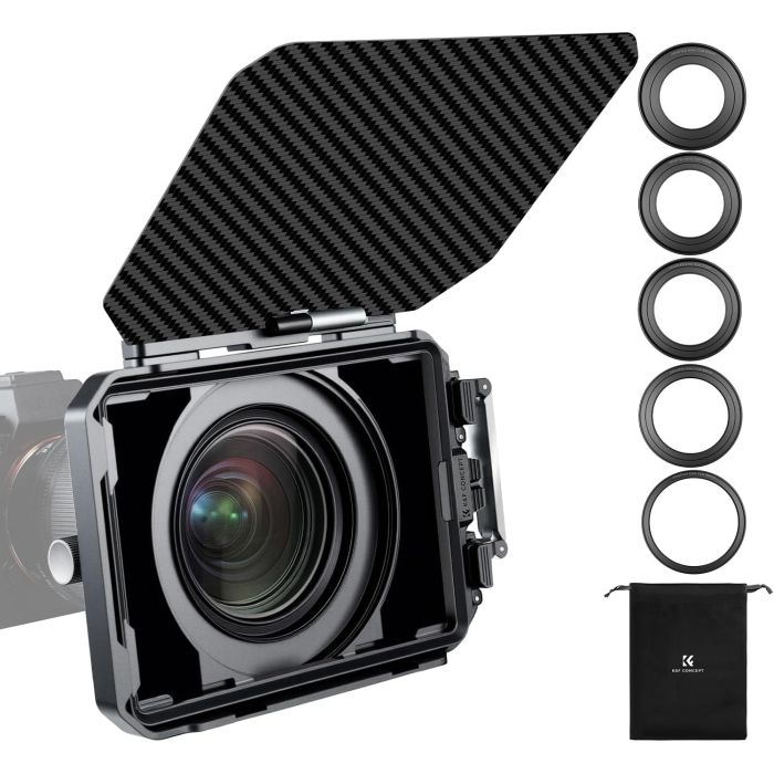 K&F CONCEPT Matte Box con anillos adaptadores 67-95mm