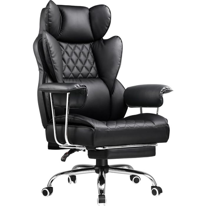 Silla de Oficina Ejecutiva Cuero Sintético Reclinable