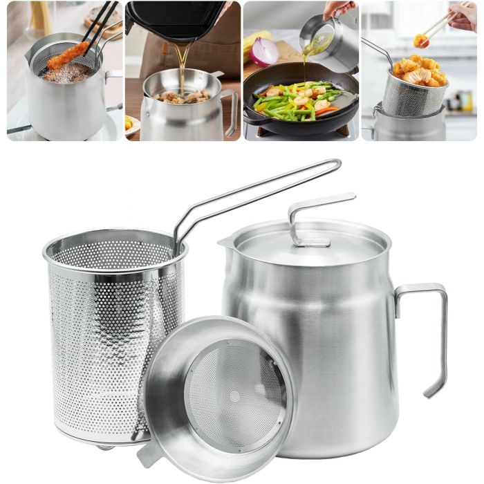 Filtro de Aceite de Acero Inoxidable 68oz con Canasta