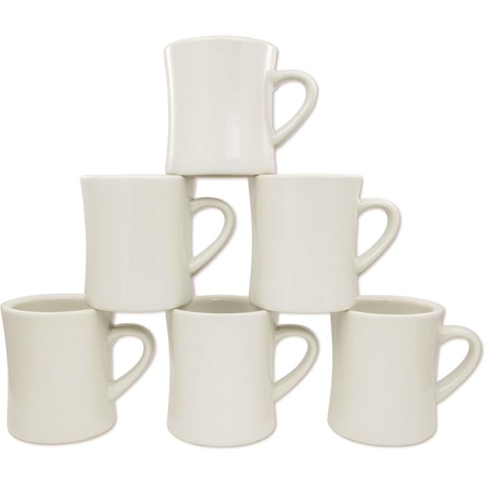 Set de 6 Tazas de Café COLETTI Diner - 11 oz - Cremosas y Duraderas