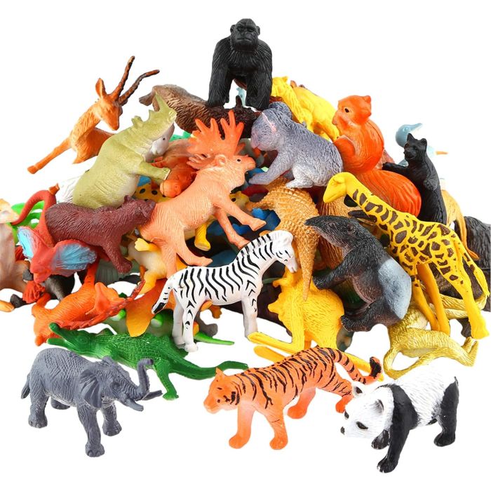 Set de 54 Figuras de Animales de la Selva Miniaturas Realistas