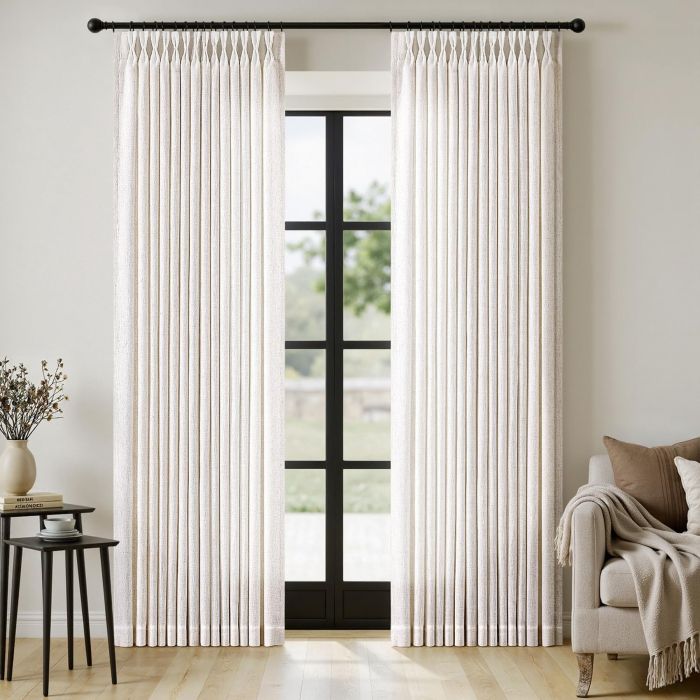 Cortinas de Lino MIULEE 90 Pulgadas 2 Paneles Natural