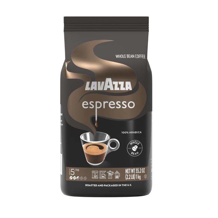 Café Lavazza Espresso en Grano, Tostado Medio, 100% Arábica, Bolsa 2.2 lb