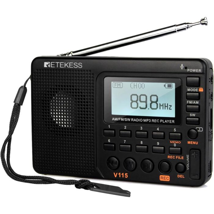 Retekess V115 Radio de Onda Corta AM FM Digital Recargable