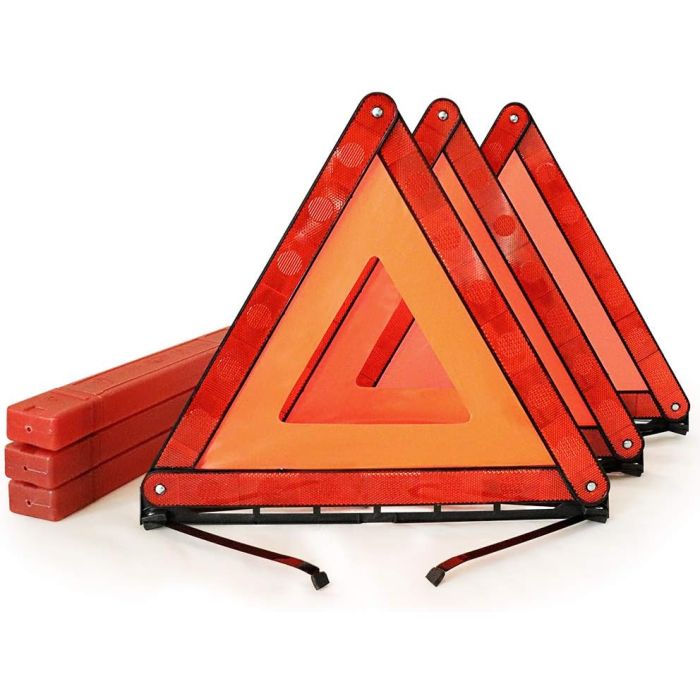 Triángulos de advertencia plegables kit de 3 con estuche
