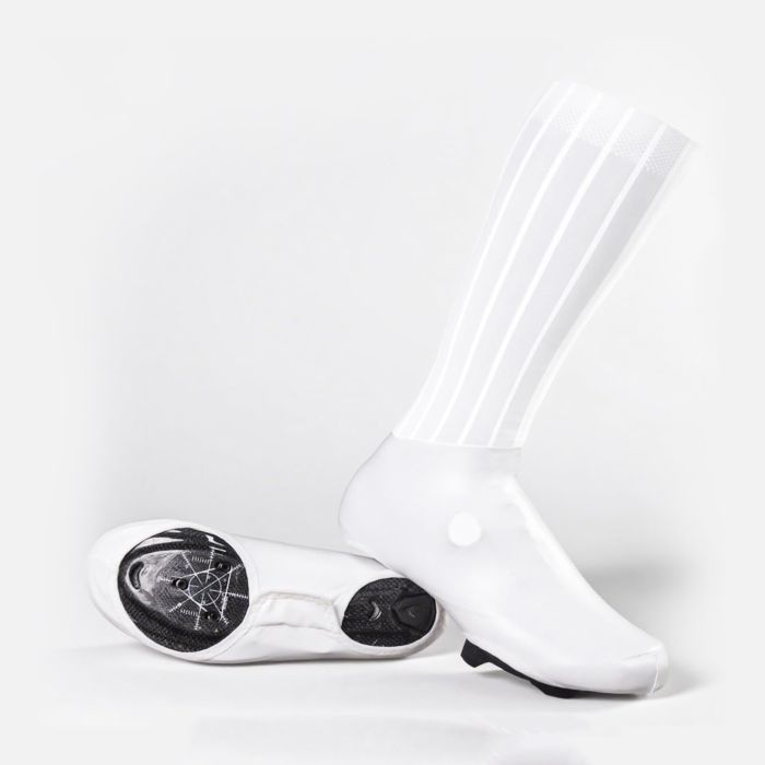 Cubrezapatos Aerodinámicos para Ciclismo Color Blanco Talla L