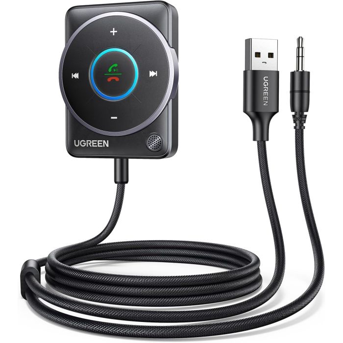 Adaptador Bluetooth 5.4 para Coche con Cable Trenzado