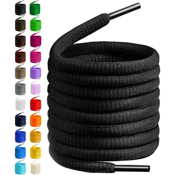 Cordones ovalados para calzado negro 115 cm
