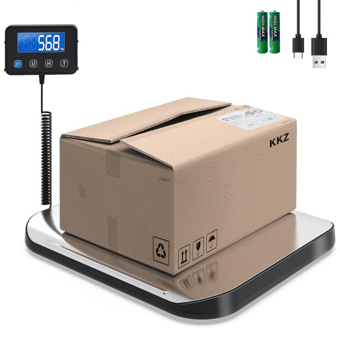 Báscula de Envíos KKZ, 440 lb, Acero Inoxidable, Digital con LCD