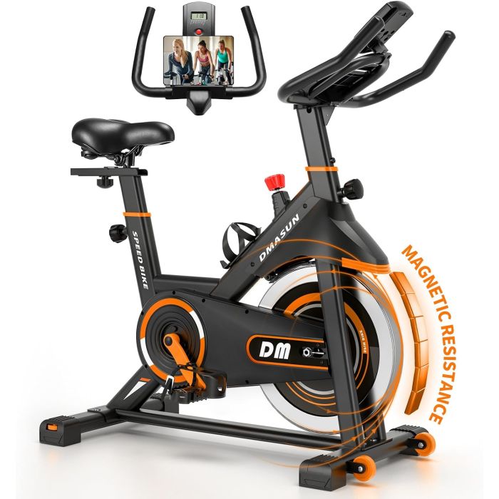 Bicicleta fija magnética DMASUN con asiento cómodo y display digital