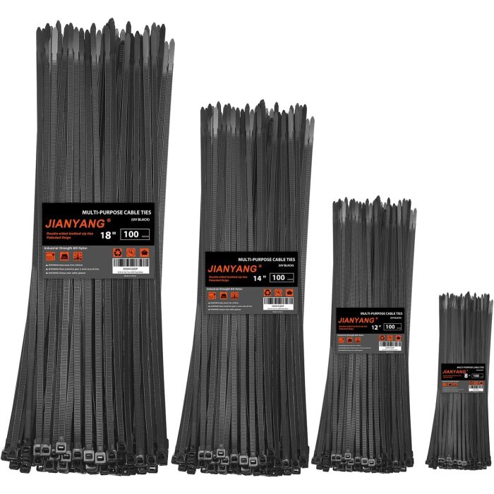 Bridas de Nylon Resistentes 8-18 Pulgadas 400 Unidades