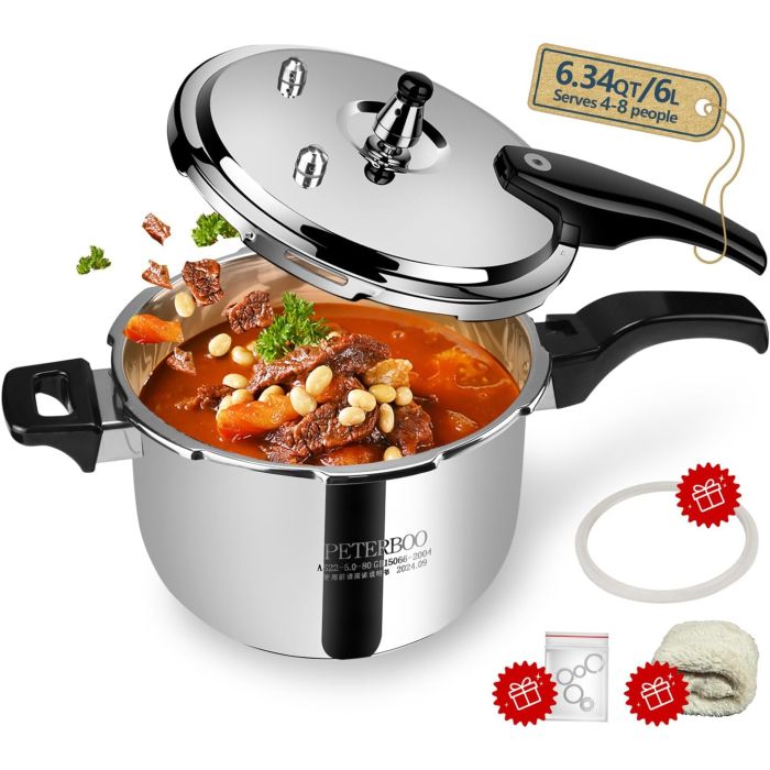 Olla a Presión Acero Inoxidable 8L Peterboo