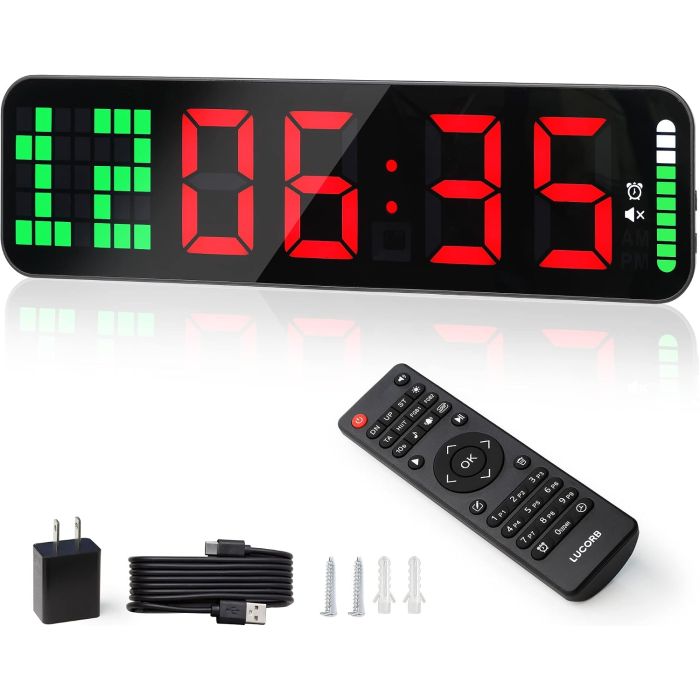 Reloj digital grande para gimnasio con temporizador e intervalos