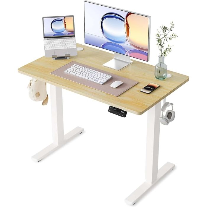 Escritorio Ajustable Electrico Standing Desk 101x60cm Blanco