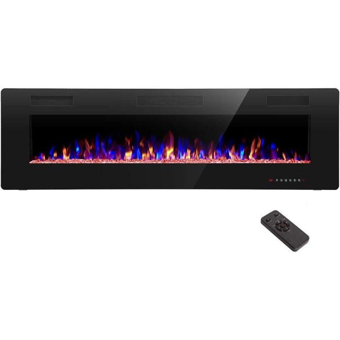 Chimenea Eléctrica R.W.FLAME 60" 1500W Control Remoto Temporizador Pantalla Táctil