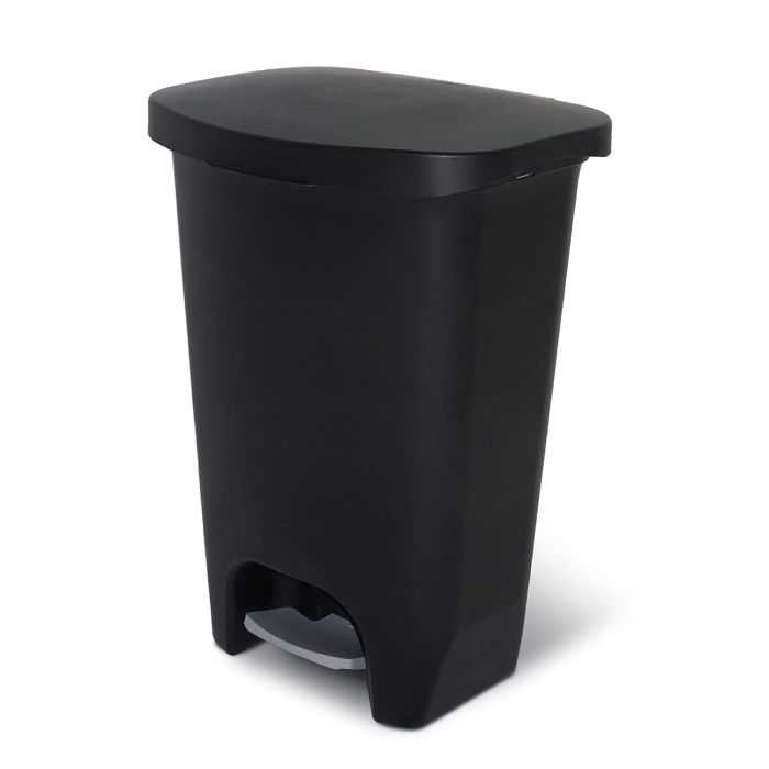 Glad Caneca de Basura Plástica 13 Galones con Pedal y Tapa Negro