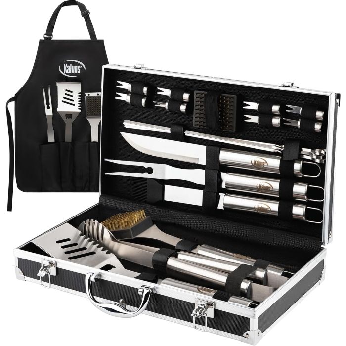 Kit de Parrilla Kaluns 21 Piezas, Acero Inoxidable con Estuche