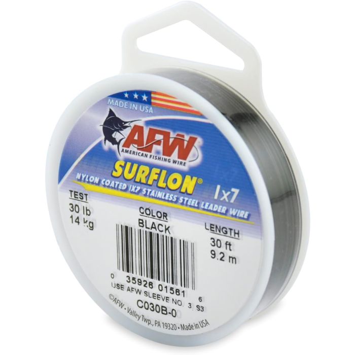 Alambre para líder de pesca acero inoxidable 30 pies 30 lb