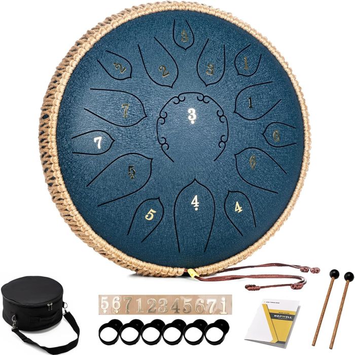 Steel Tongue Drum de 15 Notas 12 Pulgadas Azul Marino